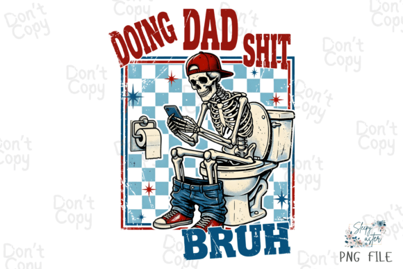 Download Skeleton Dad Humor, Toilet Retro Dad PNG - Png Collection