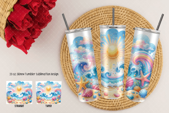 Download Colorful Summer Beach Tumbler PNG - Png Collection