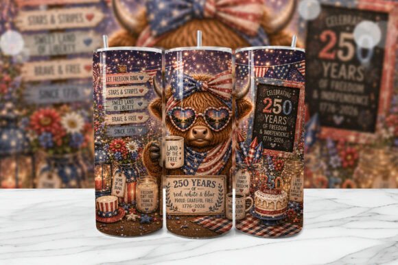 Download Patriotic Highland Cow Tumbler PNG - Png Collection