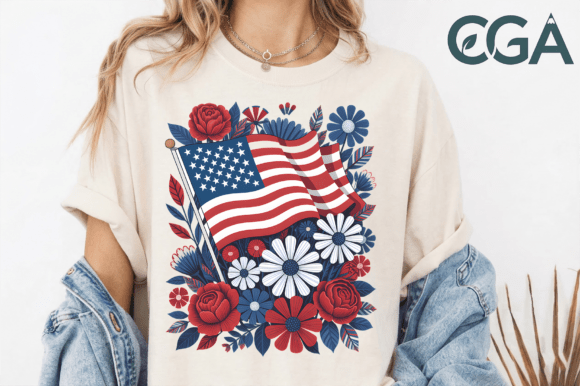 Download Floral American Flag PNG - Png Collection