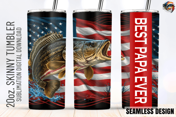 Download Best Papa Ever, Bass Fishing Tumbler PNG - Png Collection