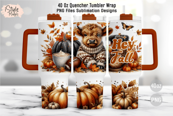 Download Fall Autumn Cow 40 Oz Tumbler Wrap PNG - Png Collection