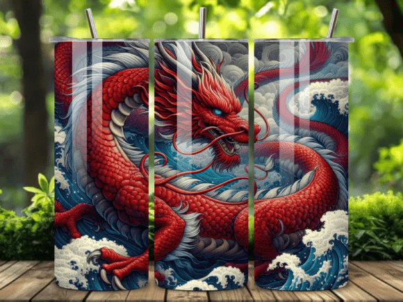 Download Red Dragon Wave Tumbler Wrap PNG - Png Collection