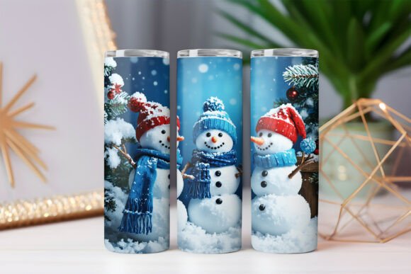 Download Snowman Blue Christmas Snowflake Tumbler - Premium Resources