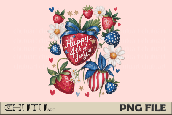 Download 4th of July Berry PNG - Vintage Patrioti - Png Collection