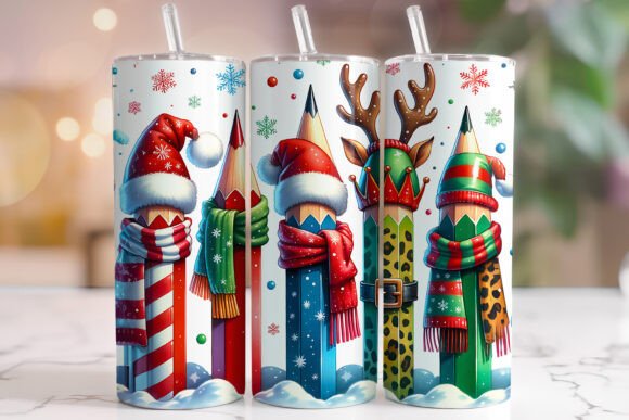 Download Christmas Pencil Tumbler Wrap PNG - Png Collection