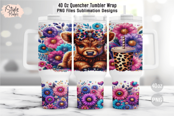 Download Baby Highland Cow 40oz Tumbler Wrap PNG - Png Collection