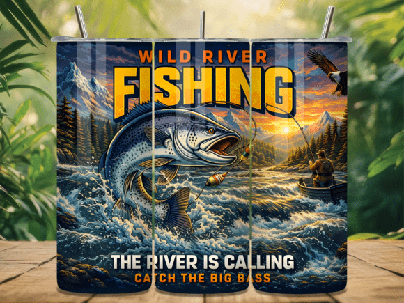 Download Wild River Big Bass Fishing Tumbler PNG - Png Collection