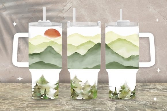 Download Greenery 40 Oz Tumbler Wrap Png - Png Collection