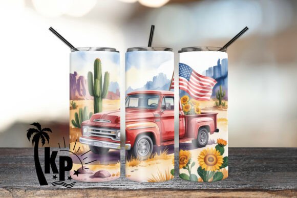 Download Vintage Red Truck Tumbler Wrap PNG - Png Collection