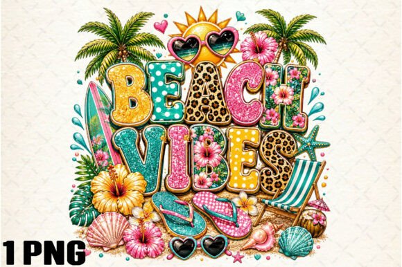 Download Beach Vibes Rhinestone PNG Design - Png Collection