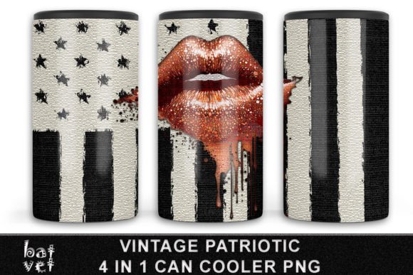 Download 4 in 1 Vintage Patriotic Can Cooler PNG - Png Collection