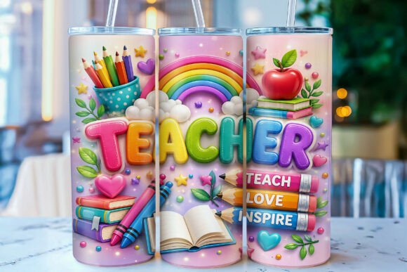 Download Inflated Teacher 20oz Tumbler Wrap PNG - Png Collection