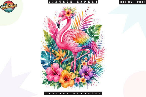 Download Tropical Flamingo Watercolor PNG - Png Collection