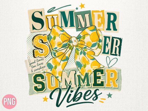 Download Summer Vibes Lemon Ribbon PNG T-Shirt - Png Collection