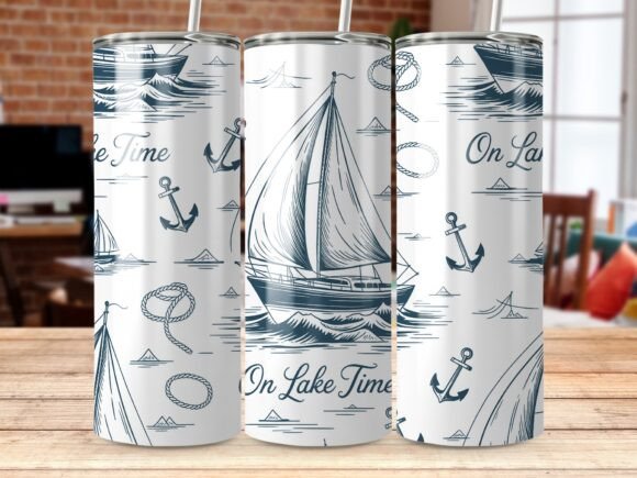 Download On Lake Time Nautical Tumbler Wrap PNG - Png Collection