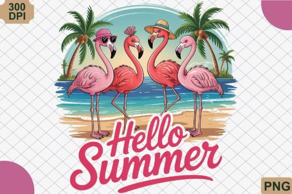 Download Hello Summer Flamingo Beach Summer PNG - Png Collection
