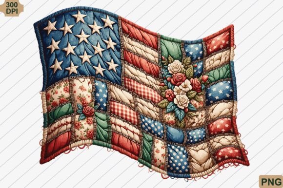Download Patchwork American Flag 4th of July PNG - Png Collection
