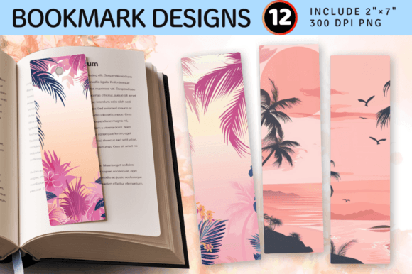 Download Pink Tropical Island PNG Bookmark Design - Png Collection