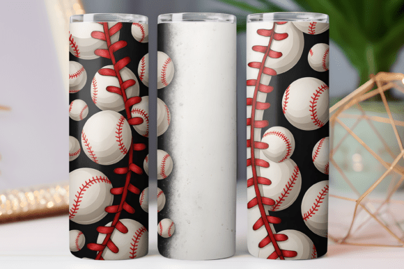 Download 3d Baseball Tumbler Wrap 20oz Skinny Png - Png Collection