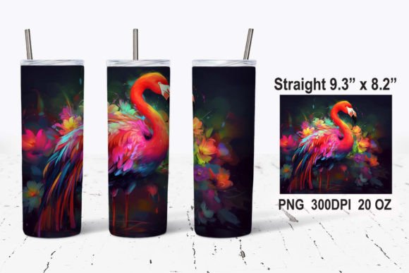 Download Colorful Flamingo Tumbler Wrap PNG - Png Collection