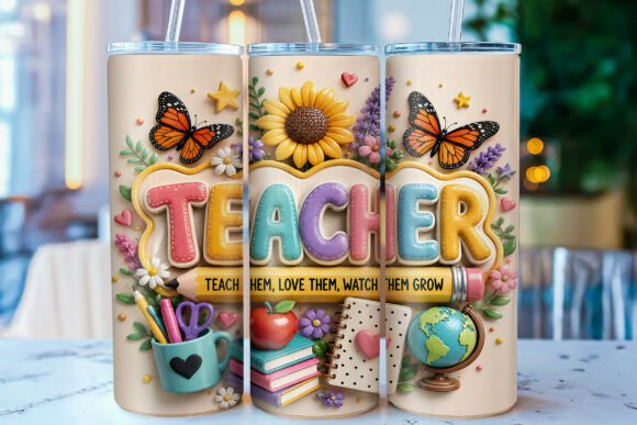 Download 3D Inflated Teacher Tumbler Wrap PNG - Png Collection