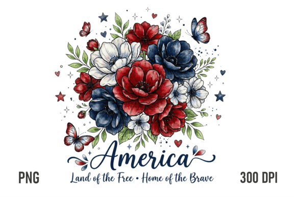 Download America Patriotic Floral Bouquet PNG - Png Collection
