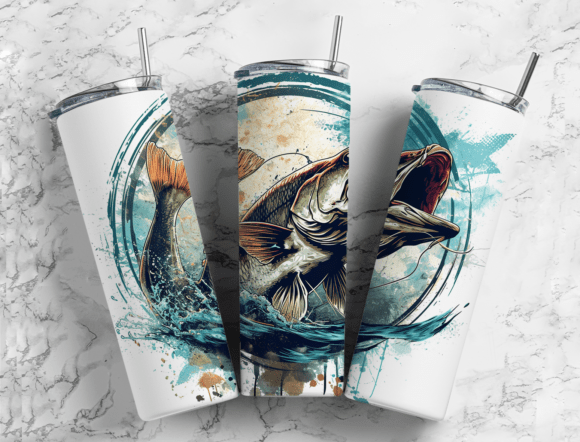 Download Bass Fishing Tumbler PNG , Sublimation F - Png Collection