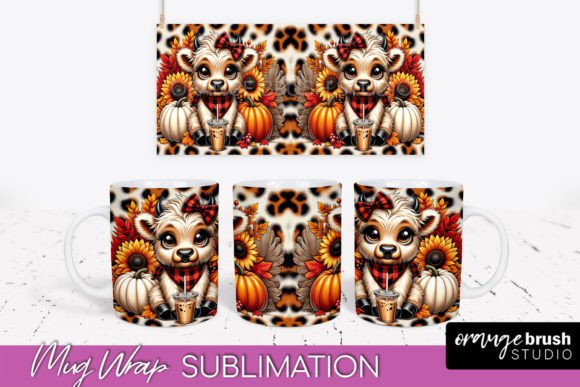 Download Highland Cow Mug Wrap - Fall Mug PNG - Png Collection