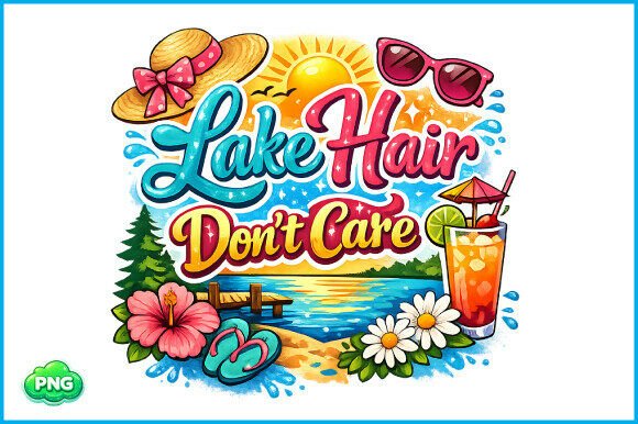 Download Lake Hair Don't Care PNG Summer Design - Png Collection