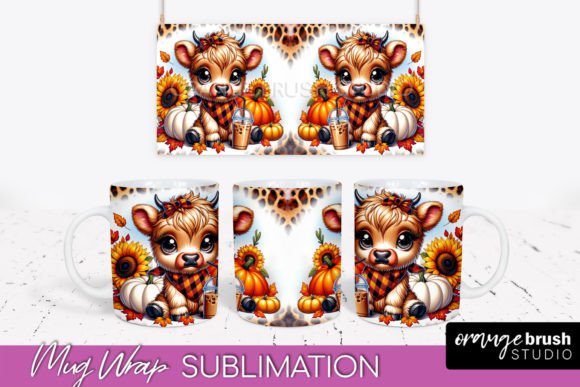 Download Highland Cow Mug Wrap - Fall Mug PNG - Png Collection