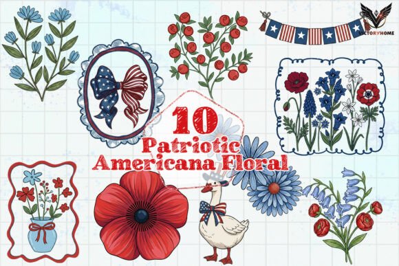 Download Patriotic Americana Floral PNG - Png Collection