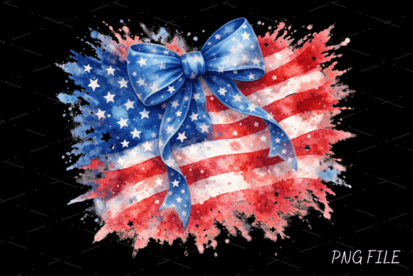 Download USA Flag Watercolor Bow PNG - Png Collection