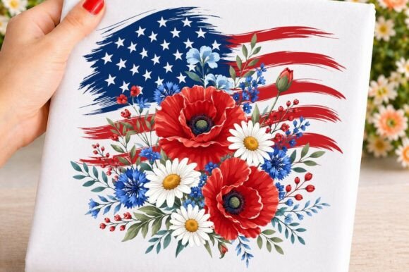 Download Patriotic Floral USA PNG Design - Png Collection