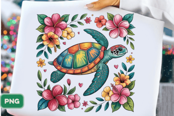 Download Floral Sea Turtle Summer PNG, Turtle PNG - Png Collection