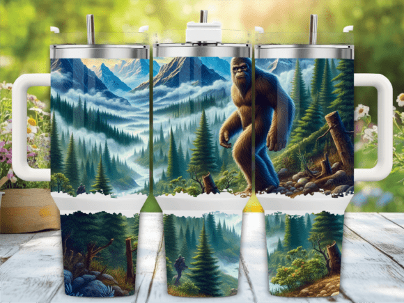 Download Bigfoot Mountain 40oz Tumbler Wrap Png - Png Collection