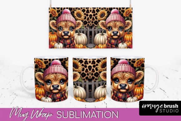 Download Highland Cow Mug Wrap - Fall Mug PNG - Png Collection