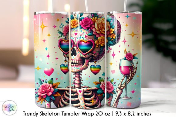Download Trendy Skeleton Tumbler Sublimation - Premium Bundle