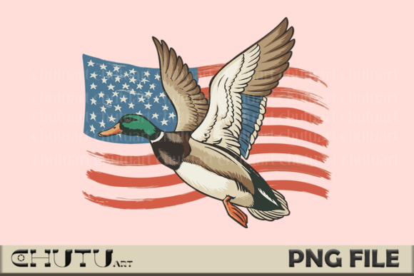Download Flying Duck PNG - Patriotic Brush Flag - Png Collection