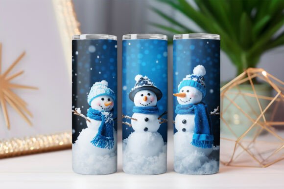 Download Snowman Blue Christmas Snowflake Tumbler - Premium Resources