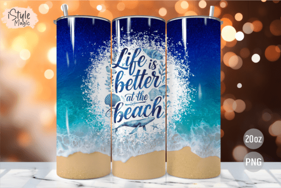 Download Beach Summer 20oz Tumbler Wrap PNG - Png Collection
