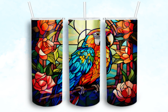 Download Stained Glass Parrot Tumbler PNG - Png Collection