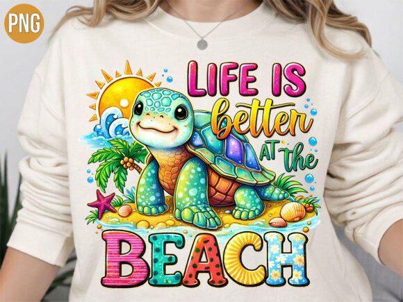 Download Life is Better at the Beach Turtle PNG - Png Collection