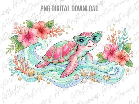 Download Cute Summer Sea Turtle PNG - Png Collection