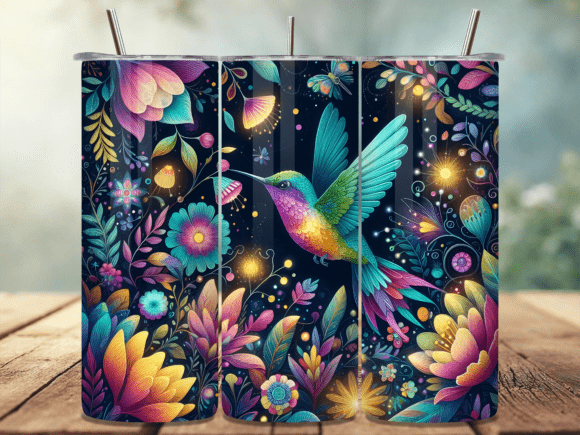 Download Dark Magic Floral Bird Tumbler Wrap PNG - Png Collection