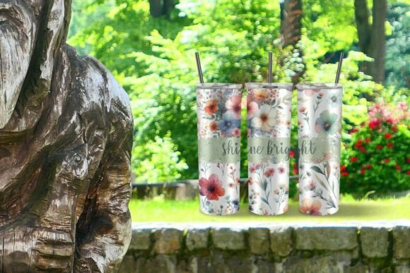Download Shine Bright Floral Tumbler Wrap PNG - Png Collection