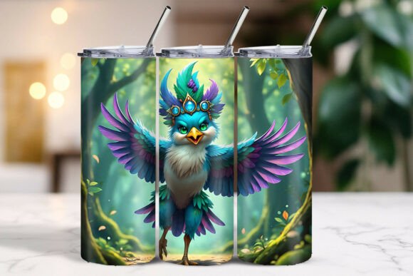 Download Vibrant Feathered Christmas Bird Tumbler Wrap - Vibrant Collection