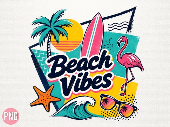 Download Retro Beach Vibes Summer PNG T-Shirt - Png Collection