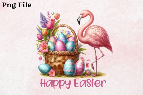 Download Happy Easter Flamingo PNG Design - Png Collection