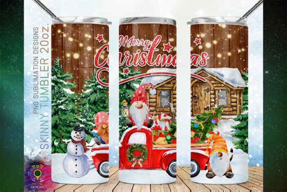 Download Gnome Red Truck Christmas Tumbler Png - Png Collection